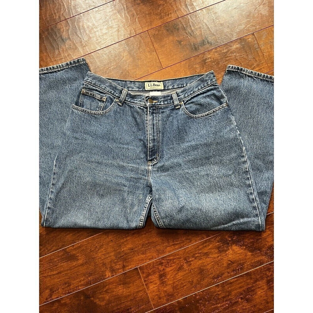 Womens LL Bean Slim Striaght Leg Work Jeans Sz 14P